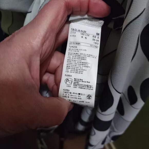 United Colors of Benetton Women Dress Shirt Tunic Collar w/ Pockets M - Picture 11 of 14